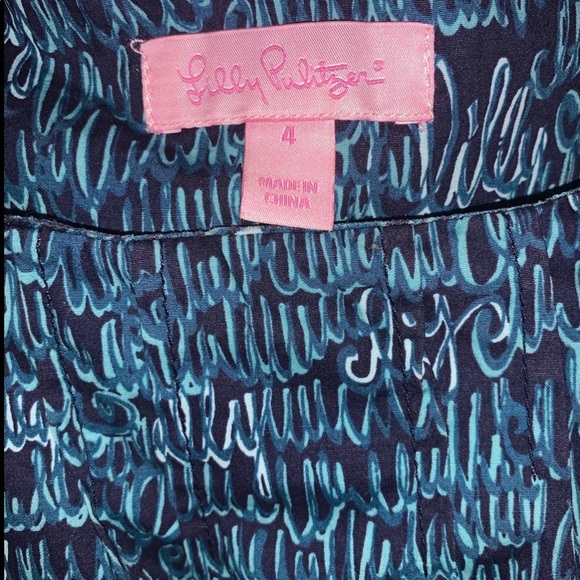 NWOT, Lilly Pulitzer Blue, Green Dress, Size 4, - Picture 2 of 4